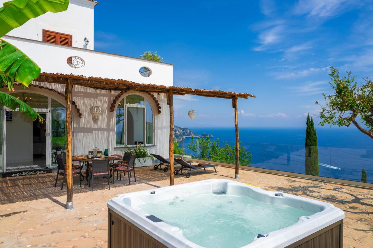 Villa Mimina - Exclusive Villa With Garden, Jacuzzi And Sea View Praiano Bagian luar foto